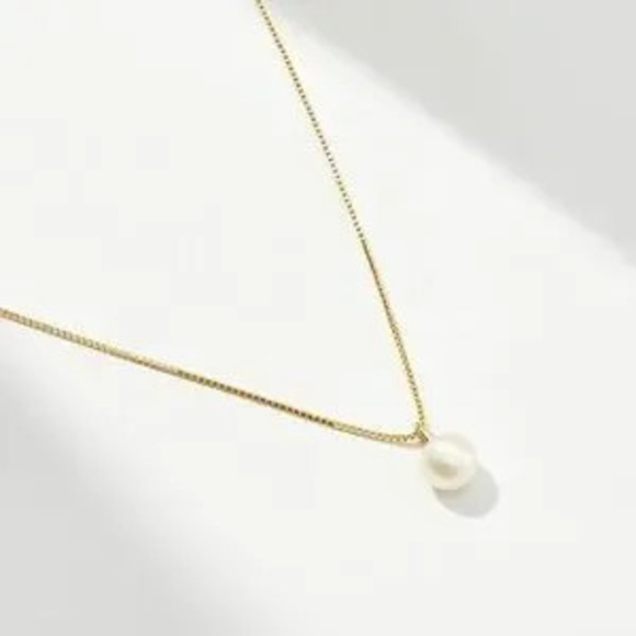 Jewelry - Gold Plated 925 Sterling Silver Freshwater Pearl Pendant Necklace Gift